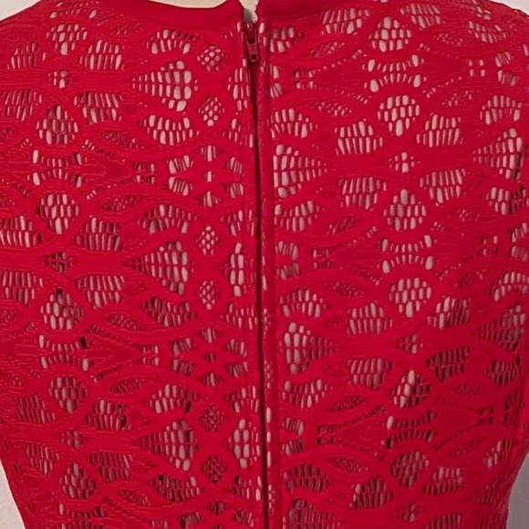 TIANA B Lace Sheath  sleeveless dress RED Size 10 - Picture 4 of 5